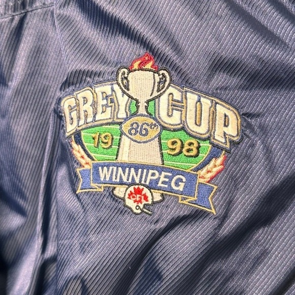 Vintage 1998 Starter Jacket Mens Large Grey Cup Hood Quarter Zip Pullover Chunky - Picture 4 of 11